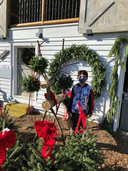 great-grandson and a big wreath